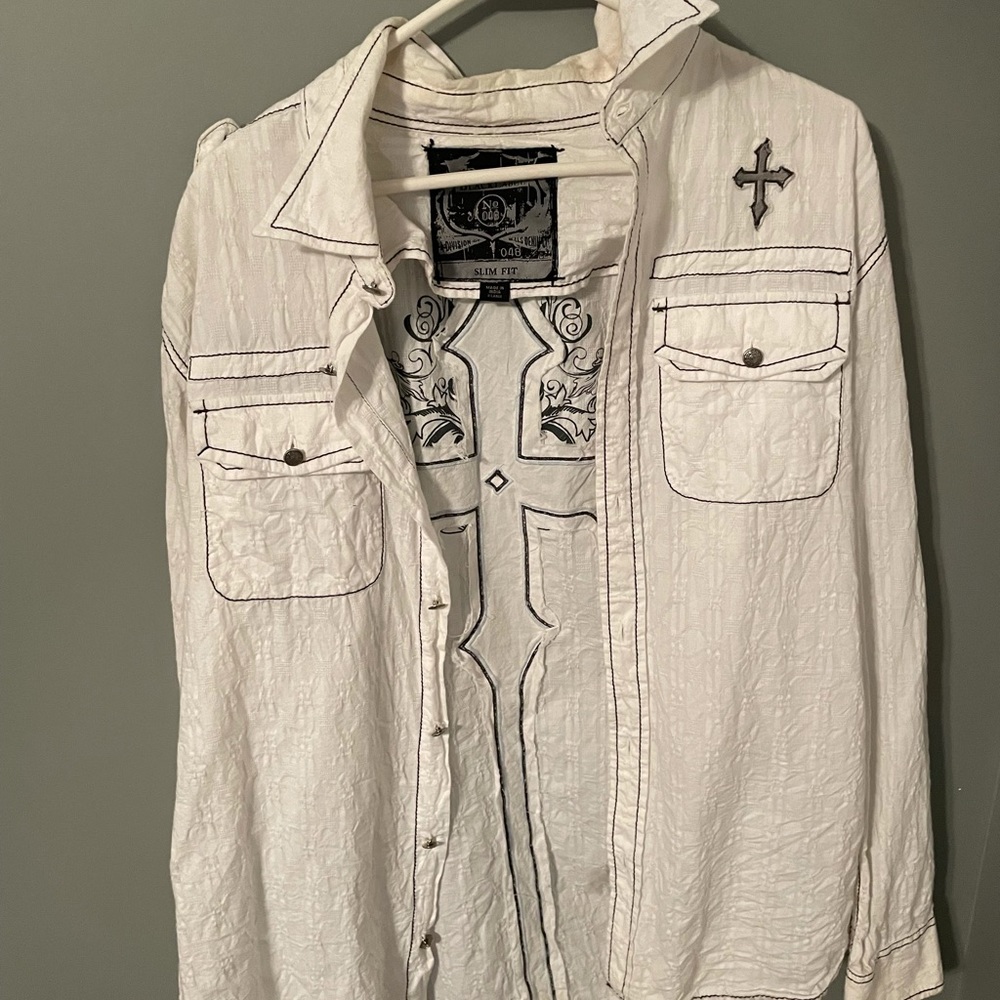Buckle men’s button up shirt